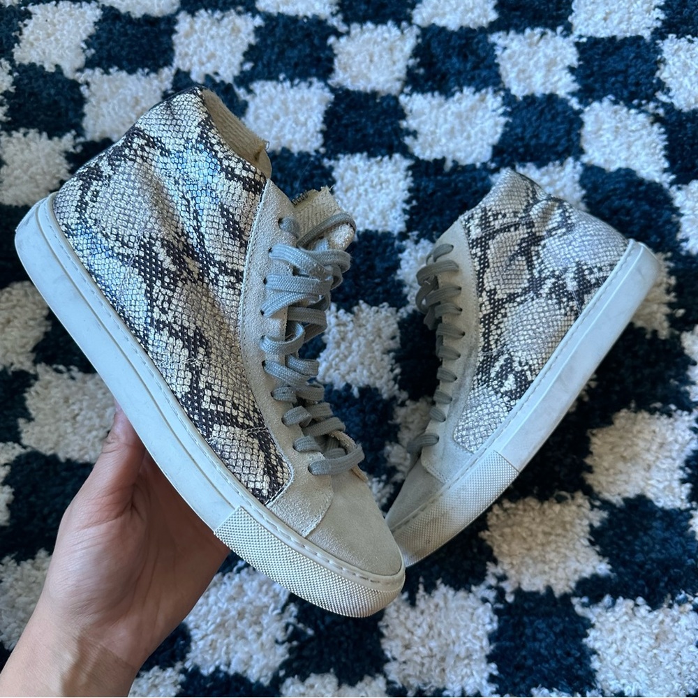 P448 Snake Print High-Top Sneakers